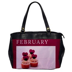 Hello February Text And Cupcakes Oversize Office Handbag