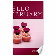 Hello February Text And Cupcakes Canvas 40  X 72  by artworkshop