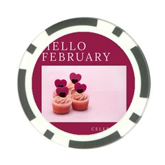 Hello February Text And Cupcakes Poker Chip Card Guard (10 Pack) by artworkshop