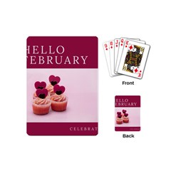 Hello February Text And Cupcakes Playing Cards Single Design (mini) by artworkshop