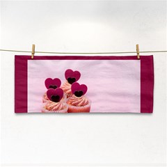 Hello February Text And Cupcakes Hand Towel by artworkshop