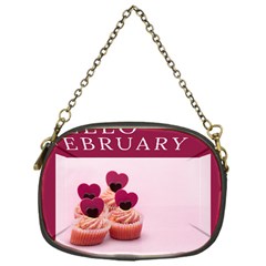 Hello February Text And Cupcakes Chain Purse (one Side) by artworkshop