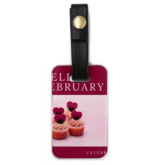 Hello February Text And Cupcakes Luggage Tag (one Side) by artworkshop