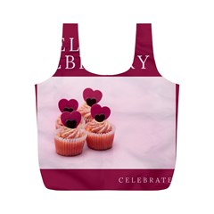 Hello February Text And Cupcakes Full Print Recycle Bag (m) by artworkshop