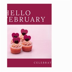 Hello February Text And Cupcakes Large Garden Flag (two Sides) by artworkshop