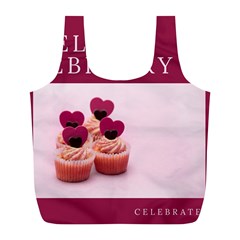 Hello February Text And Cupcakes Full Print Recycle Bag (l) by artworkshop