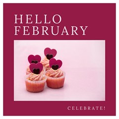 Hello February Text And Cupcakes Lightweight Scarf  by artworkshop