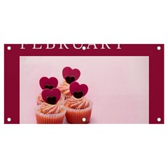 Hello February Text And Cupcakes Banner And Sign 4  X 2  by artworkshop