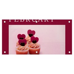 Hello February Text And Cupcakes Banner And Sign 6  X 3  by artworkshop