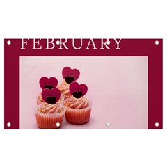 Hello February Text And Cupcakes Banner And Sign 7  X 4  by artworkshop