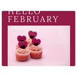 Hello february text and cupcakes Premium Plush Fleece Blanket (Extra Small) 40 x30  Blanket Back