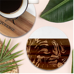 Texture Background Marble Wood Coaster (round)