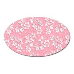 Texture With White Flowers Oval Magnet