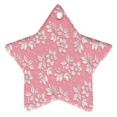 Texture With White Flowers Star Ornament (Two Sides)