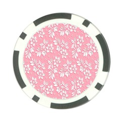 Texture With White Flowers Poker Chip Card Guard