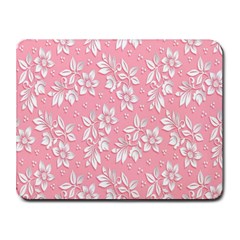 Texture With White Flowers Small Mousepad by artworkshop