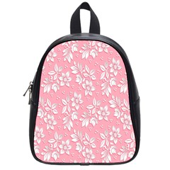 Texture With White Flowers School Bag (Small)