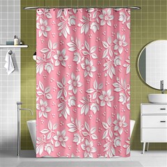 Texture With White Flowers Shower Curtain 48  X 72  (small)  by artworkshop