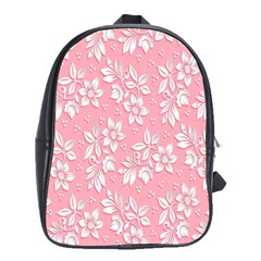 Texture With White Flowers School Bag (XL)