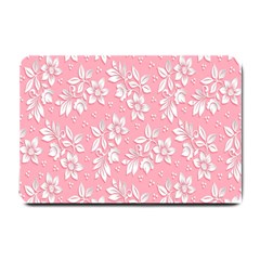 Texture With White Flowers Small Doormat by artworkshop