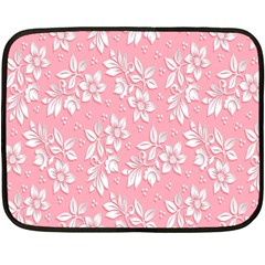 Texture With White Flowers One Side Fleece Blanket (mini) by artworkshop