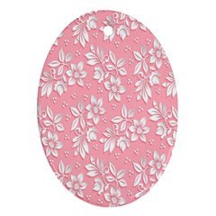 Texture With White Flowers Ornament (oval)