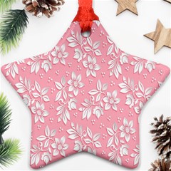 Texture With White Flowers Star Ornament (two Sides) by artworkshop