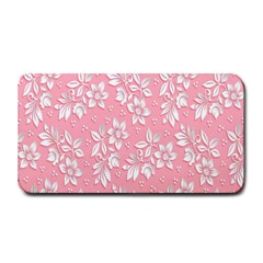 Texture With White Flowers Medium Bar Mat by artworkshop