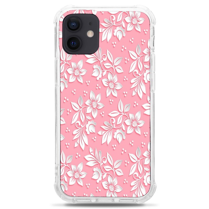 Texture With White Flowers iPhone 12 mini TPU UV Print Case	