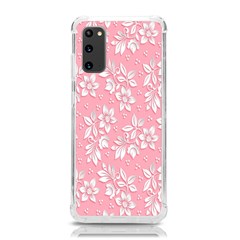 Texture With White Flowers Samsung Galaxy S20 6 2 Inch Tpu Uv Case by artworkshop