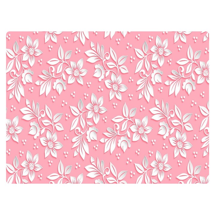 Texture With White Flowers Premium Plush Fleece Blanket (Extra Small)