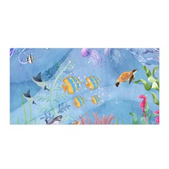 Great Barrier Reef  Satin Wrap 35  X 70  by PollyParadiseBoutique7