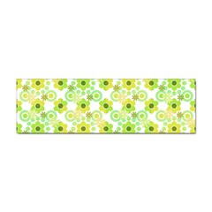 Bitesize Flowers Pearls And Donuts Yellow Green Check White Sticker (bumper) by Mazipoodles