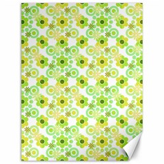 Bitesize Flowers Pearls And Donuts Yellow Green Check White Canvas 12  X 16  by Mazipoodles