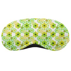 Bitesize Flowers Pearls And Donuts Yellow Green Check White Sleeping Mask by Mazipoodles