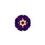 Flowers Pearls And Donuts Purple Burgundy Peach Navy 1  Mini Buttons Front