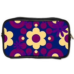 Flowers Pearls And Donuts Purple Burgundy Peach Navy Toiletries Bag (two Sides) by Mazipoodles