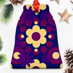 Flowers Pearls And Donuts Purple Burgundy Peach Navy Ornament (Bell)