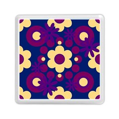 Flowers Pearls And Donuts Purple Burgundy Peach Navy Memory Card Reader (square) by Mazipoodles