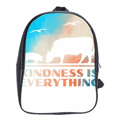 Vegan Animal Lover T- Shirt Kindness Is Everything Vegan Animal Lover T- Shirt School Bag (large) by maxcute