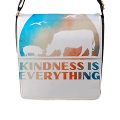 Vegan Animal Lover T- Shirt Kindness Is Everything Vegan Animal Lover T- Shirt Flap Closure Messenger Bag (l) by maxcute