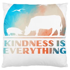 Vegan Animal Lover T- Shirt Kindness Is Everything Vegan Animal Lover T- Shirt Large Premium Plush Fleece Cushion Case (two Sides) by maxcute