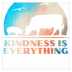 Vegan Animal Lover T- Shirt Kindness Is Everything Vegan Animal Lover T- Shirt Square Satin Scarf (36  X 36 ) by maxcute