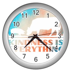 Vegan Animal Lover T- Shirt Kindness Is Everything Vegan Animal Lover T- Shirt Wall Clock (silver)