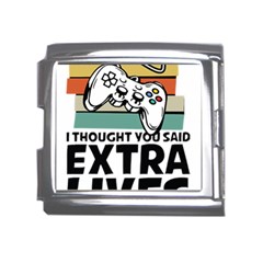 Video Gamer T- Shirt Exercise I Thought You Said Extra Lives - Gamer T- Shirt Mega Link Italian Charm (18mm) by maxcute