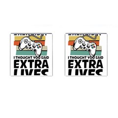 Video Gamer T- Shirt Exercise I Thought You Said Extra Lives - Gamer T- Shirt Cufflinks (square) by maxcute