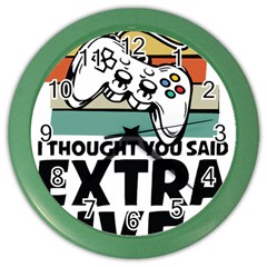 Video Gamer T- Shirt Exercise I Thought You Said Extra Lives - Gamer T- Shirt Color Wall Clock by maxcute