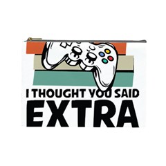 Video Gamer T- Shirt Exercise I Thought You Said Extra Lives - Gamer T- Shirt Cosmetic Bag (large) by maxcute