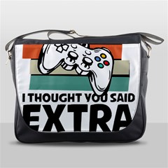 Video Gamer T- Shirt Exercise I Thought You Said Extra Lives - Gamer T- Shirt Messenger Bag by maxcute