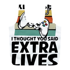 Video Gamer T- Shirt Exercise I Thought You Said Extra Lives - Gamer T- Shirt Full Print Recycle Bag (l) by maxcute